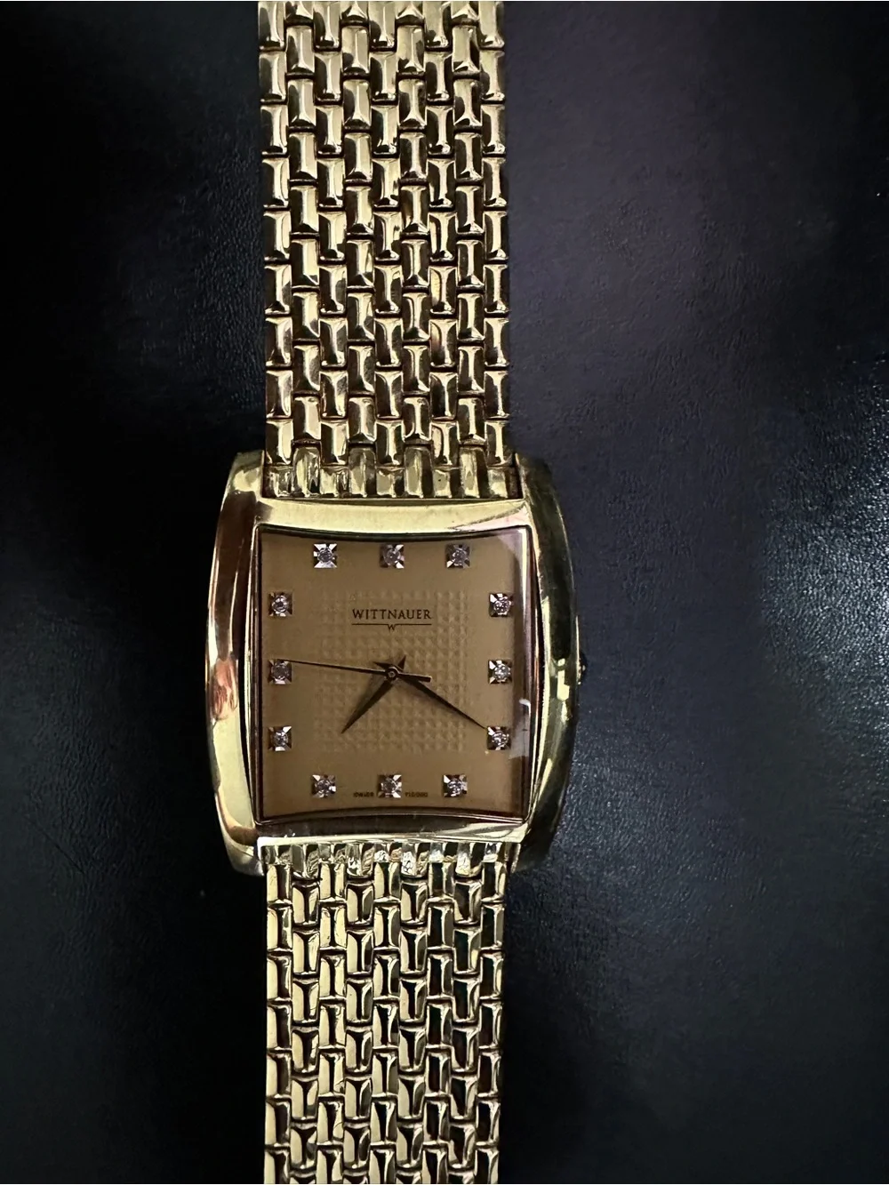 Wittnauer Gold Tone Crystal Dial Watch | Men’s | New Battery Needed